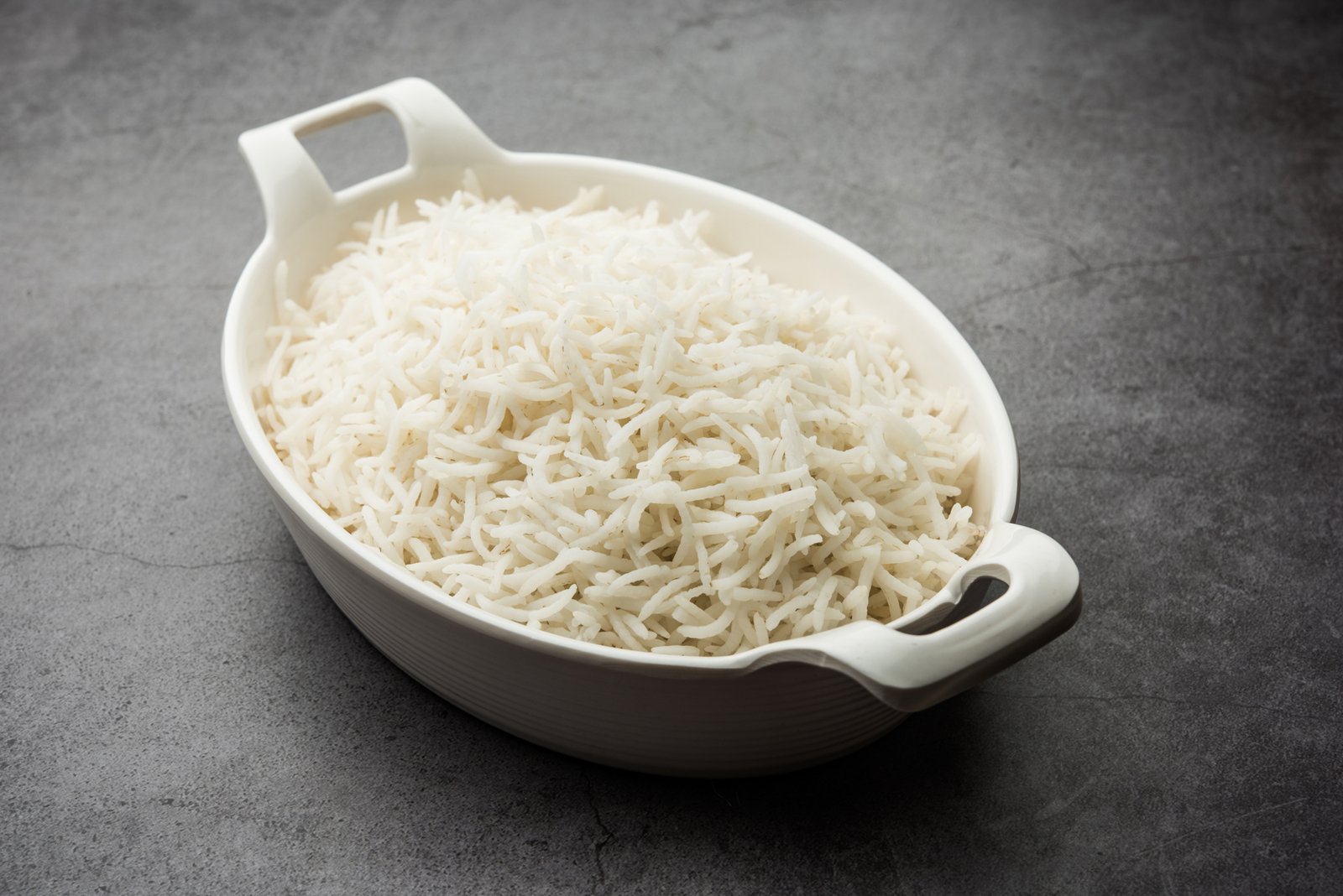 Gekochter Basmati Reis in einer Schüssel